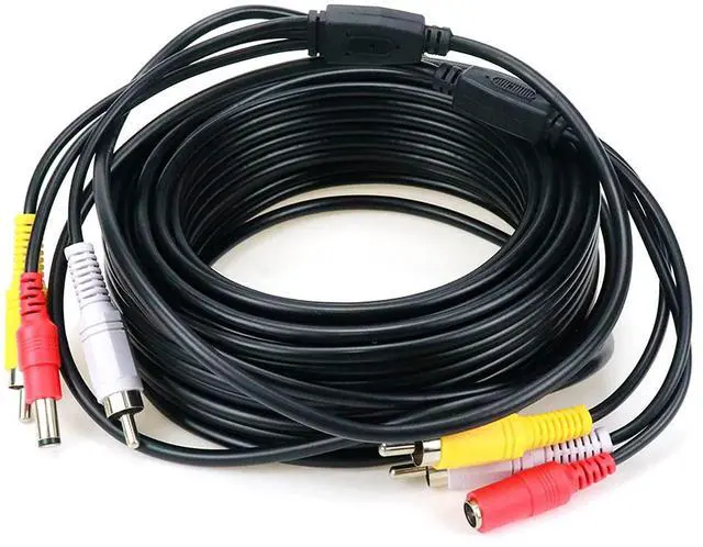 Main image of RCA Cable Male to Male Audio Video 50Ft CCTV | This 50-foot RCA male to male audio video power cable is designed for CCTV cameras