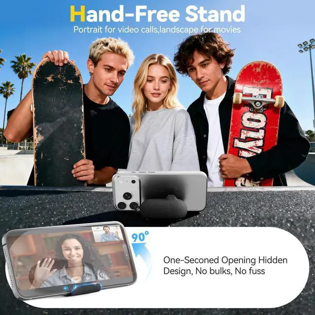 Alt view image 4 of 6 - for AirPods Pro 3 Case, Sleek Protective Hard Case with Safety Lock, Phone Stand, Magnetic Snap-On Lid for Airpods Pro 3rd Generation 2025, Compatible with MagSafeIncludes Cleaning Kit and Keychain