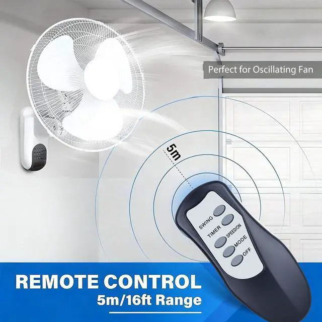 Alt view image 2 of 6 - New Replacement Remote Control for Simple Deluxe/RODWIN/Invero Wall Fan | for Simple Deluxe 16Wall Mount Fan HIFANXWALLDIGIT16 HIFANXSTAND16RC, RODWIN 45W Wall Fan, nvero 16Pedestal Air Cooling Fan