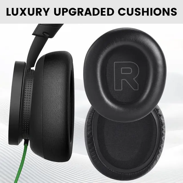 Alt view image 5 of 7 - Earpads for Microsoft Xbox - Protein Leather Black | for Xbox(2024 Version Wireless/Wired), Xbox(Stereo 20th Anniversary Special Edition) Headphones