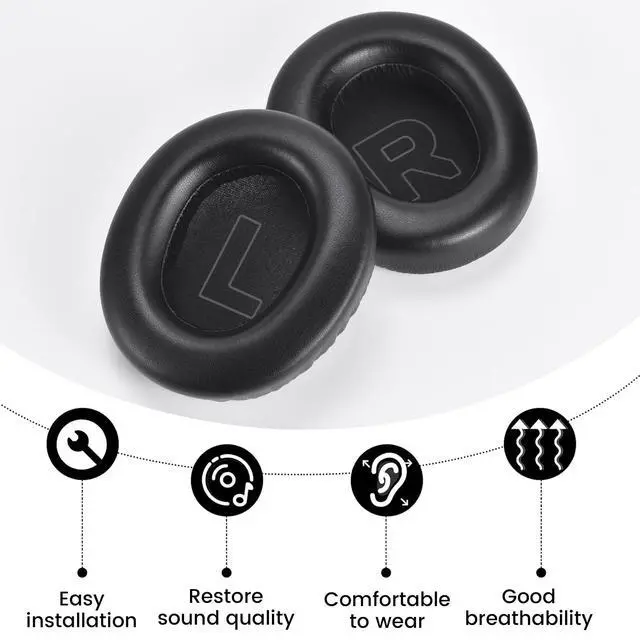 Alt view image 6 of 7 - Earpads for Microsoft Xbox - Protein Leather Black | for Xbox(2024 Version Wireless/Wired), Xbox(Stereo 20th Anniversary Special Edition) Headphones