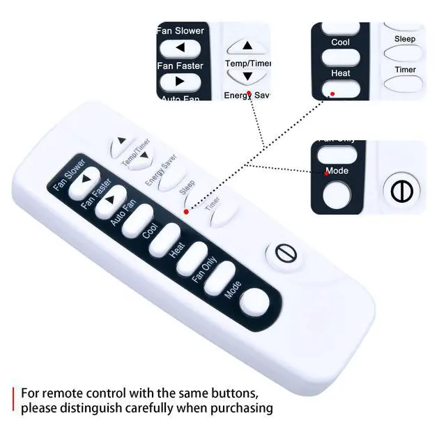 Alt view image 4 of 5 - UniversalReplacement Remote Control Fits for Frigidaire Air Conditioner Remote Control