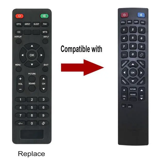 Alt view image 2 of 6 - RC3026D Replacement TV Remote Control fit for Hiteker LCD LED HDTV TV | RCLCD37A5F E32V7 RCLCD32A7 LCD32A7 RC-E32V7/WT