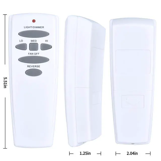 Alt view image 3 of 3 - HD6 Ceiling Fan Replacement Remote Control for Hampton Bay Hunter with Reverse, for UC7078T L3H2003FANHD CHQ8BT7078T CHQ7078T L3HMAY97FANHD Fan-HD (No Wall Mount)
