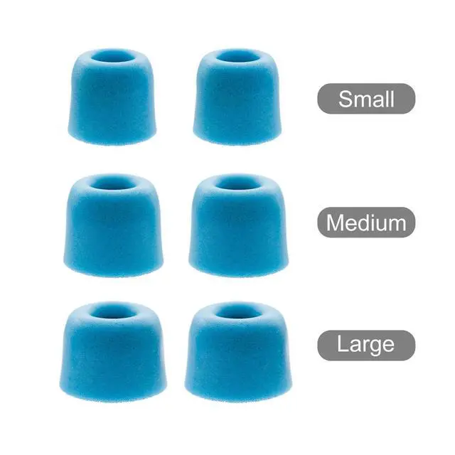 Alt view image 6 of 6 - 6 Pairs Foam IEM Eartips for KZ ZS10 Pro X ZSN, Earbuds Tips, Blue | Replacement Ear Tips, Ultimate Comfort, Secure Fit, Small/ Medium/ Large
