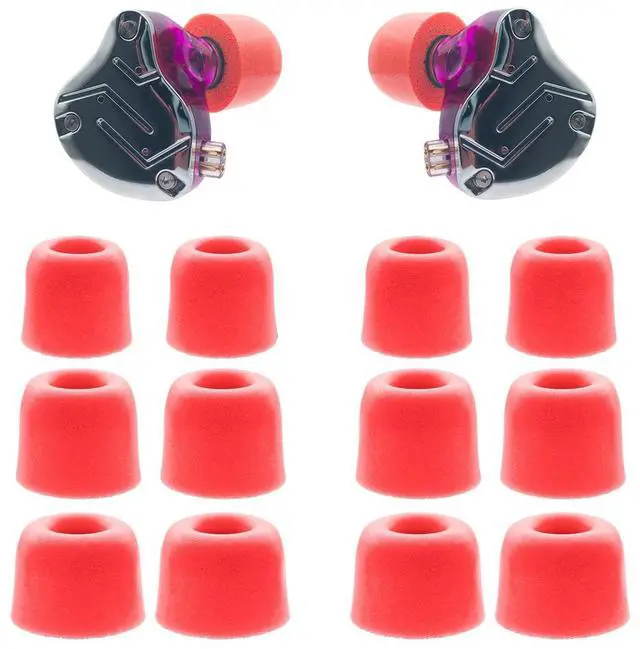 Main image of 6 Pairs IEM Ear Tips Replacement for KZ ZS10 Pro X ZSN, Red | Memory Foam Earbuds Tips, Ultimate Comfort, Secure Fit, Small/ Medium/ Large
