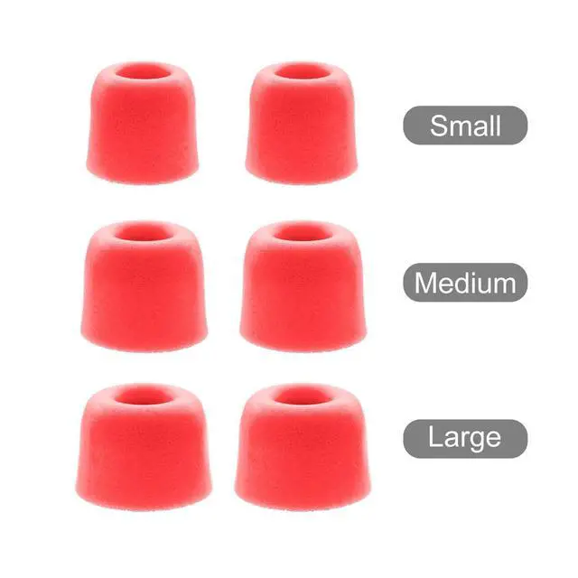 Alt view image 6 of 6 - 6 Pairs IEM Ear Tips Replacement for KZ ZS10 Pro X ZSN, Red | Memory Foam Earbuds Tips, Ultimate Comfort, Secure Fit, Small/ Medium/ Large