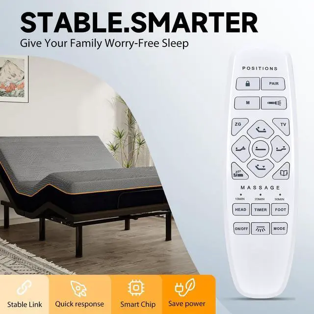 Alt view image 3 of 7 - RF27 Replacement Remote for ESHINE 3000 & 5000 Series Adjustable Bed | Compatible for Lucid L600 Adjustable Bed Model RF.27.19.33 LUL600QQAB