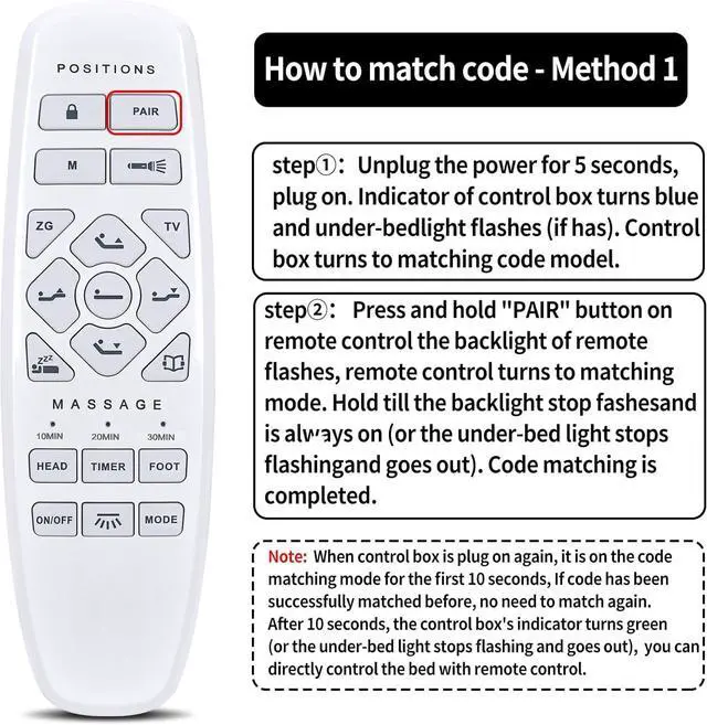 Alt view image 6 of 7 - RF27 Replacement Remote for ESHINE 3000 & 5000 Series Adjustable Bed | Compatible for Lucid L600 Adjustable Bed Model RF.27.19.33 LUL600QQAB
