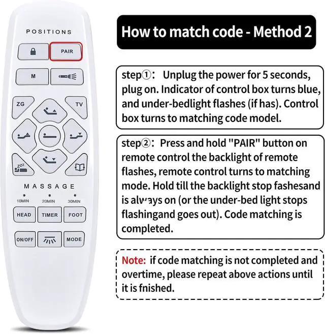 Alt view image 7 of 7 - RF27 Replacement Remote for ESHINE 3000 & 5000 Series Adjustable Bed | Compatible for Lucid L600 Adjustable Bed Model RF.27.19.33 LUL600QQAB