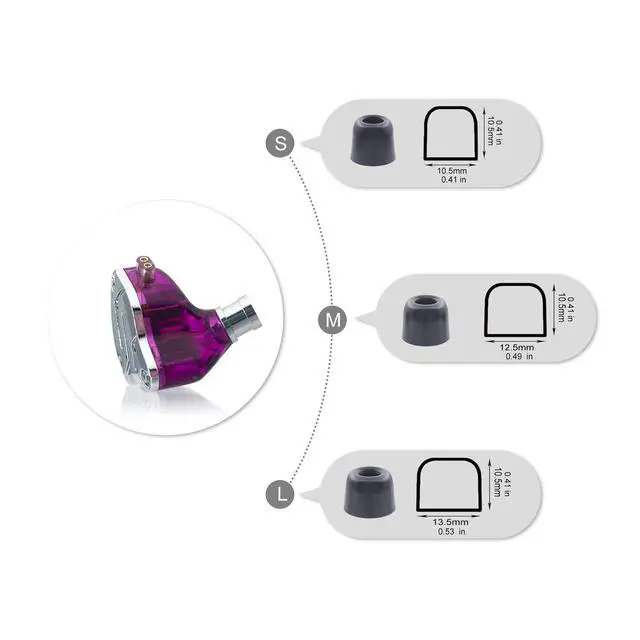 Alt view image 3 of 7 - 6 Pairs Replacement IEM Ear Tips for KZ ZS10 Pro X ZSN, Black | Memory Foam Earbuds Tips, Ultimate Comfort, Secure Fit, Small/ Medium/ Large