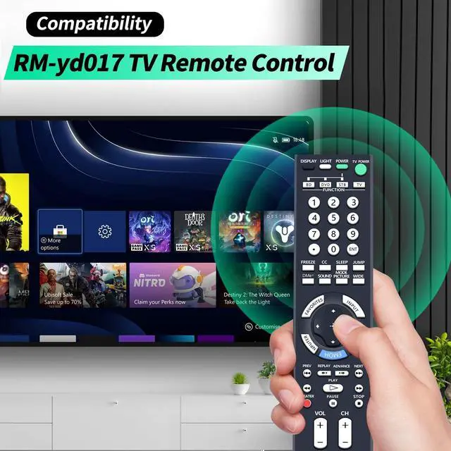 Alt view image 2 of 7 - RM-YD017 New Replace Remote Control fit for Sony TV KDL-52WL130 KDL52WL130PKG KDL-52WL130PKG KDL52WL130W KDL-52WL130W KDL52XBR4 KDL-52XBR4 KDL52XBR5 KDL46XBR5 KDL-46XBR5 KDL52W3000