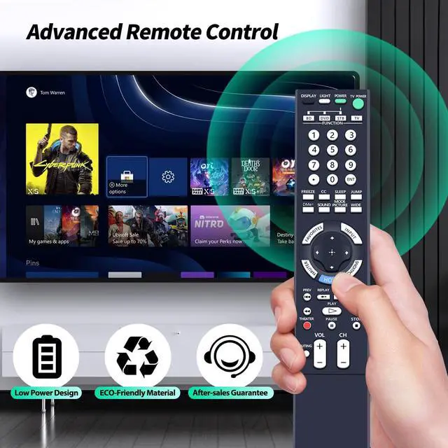 Alt view image 5 of 7 - RM-YD017 New Replace Remote Control fit for Sony TV KDL-52WL130 KDL52WL130PKG KDL-52WL130PKG KDL52WL130W KDL-52WL130W KDL52XBR4 KDL-52XBR4 KDL52XBR5 KDL46XBR5 KDL-46XBR5 KDL52W3000