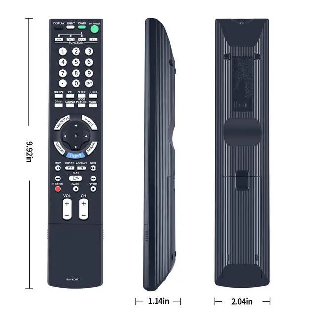 Alt view image 6 of 7 - RM-YD017 New Replace Remote Control fit for Sony TV KDL-52WL130 KDL52WL130PKG KDL-52WL130PKG KDL52WL130W KDL-52WL130W KDL52XBR4 KDL-52XBR4 KDL52XBR5 KDL46XBR5 KDL-46XBR5 KDL52W3000