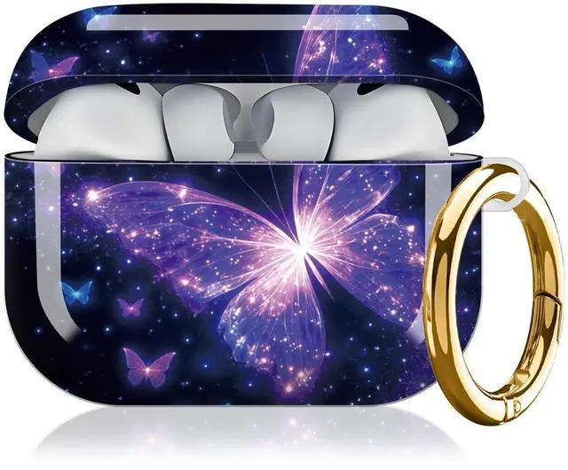 Main image of Compatible with AirPod Pro 3 Case,Protective Shockproof Cover with Keychain Ring, Stylish Design for Women, Cute Charging Case for AirPod Pro 3rd Generation(Glowing Butterfly)