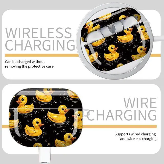 Alt view image 5 of 7 - Compatible with AirPod Pro 3 Case,Protective Shockproof Cover with Keychain Ring, Stylish Design for Women, Cute Charging Case for AirPod Pro 3rd Generation(Yellow Ducks)