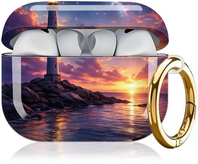 Main image of Compatible with AirPod Pro 3 Case,Protective Shockproof Cover with Keychain Ring, Stylish Design for Women, Cute Charging Case for AirPod Pro 3rd Generation(Sunset Sky Stars Ocean)