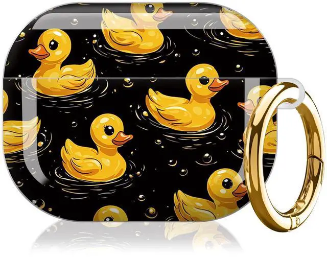 Alt view image 7 of 7 - Compatible with AirPod Pro 3 Case,Protective Shockproof Cover with Keychain Ring, Stylish Design for Women, Cute Charging Case for AirPod Pro 3rd Generation(Yellow Ducks)