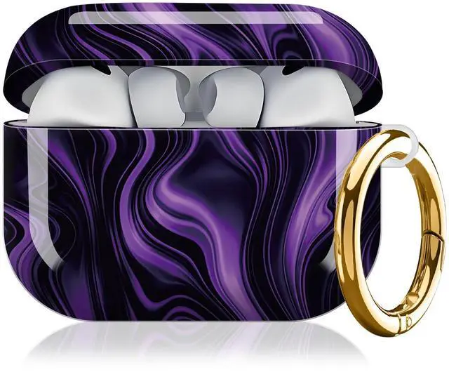 Main image of Compatible with AirPod Pro 3 Case,Protective Shockproof Cover with Keychain Ring, Stylish Design for Women, Cute Charging Case for AirPod Pro 3rd Generation(Purple Abstract)