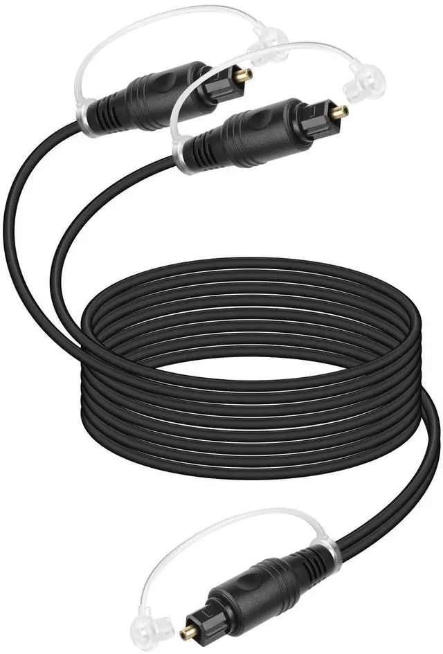 Main image of Optical Audio Splitter 1 in 2 Out,Toslink Digital Fiber Optical Audio Cable Splitter 1x2 for Home Theater TVs,Amps,Soundbar,VD/CD Player(2M/6.5FT)