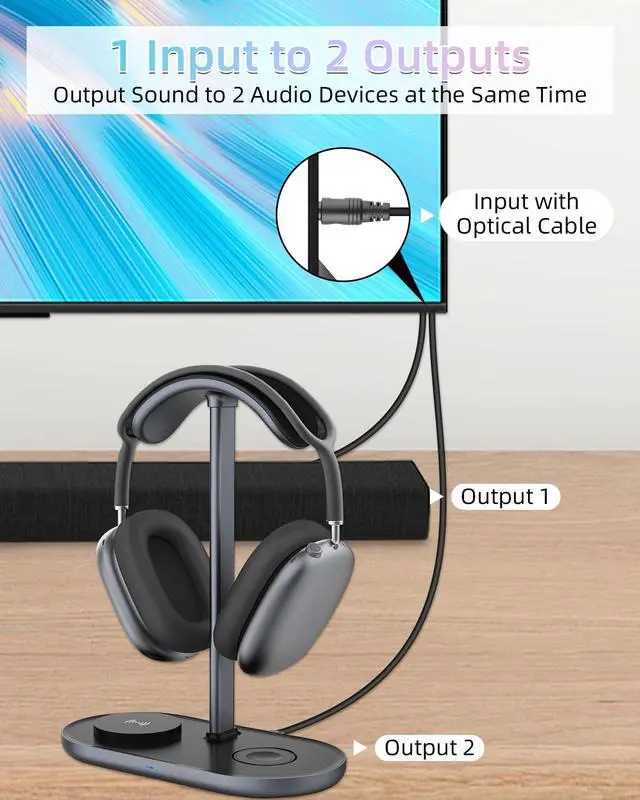 Alt view image 3 of 7 - Optical Audio Splitter 1 in 2 Out,Toslink Digital Fiber Optical Audio Cable Splitter 1x2 for Home Theater TVs,Amps,Soundbar,VD/CD Player(2M/6.5FT)