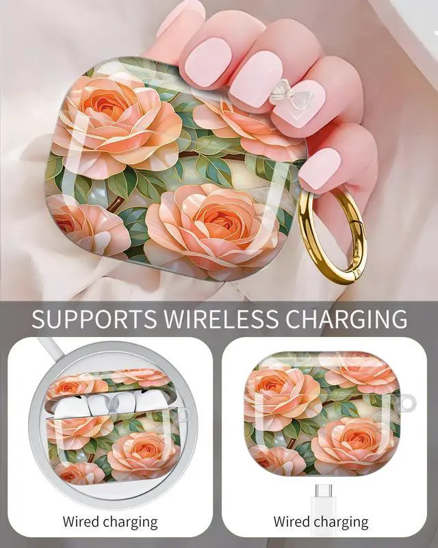 Alt view image 3 of 6 - Compatible with Airpod Pro 3rd Gen Case 2025,Anti-Drop Cover with Keychain,Artistic Multi-Pattern Protective Shell for Daily Commute,Workout&Gifting(Stained Glass Dragonfly Floral)