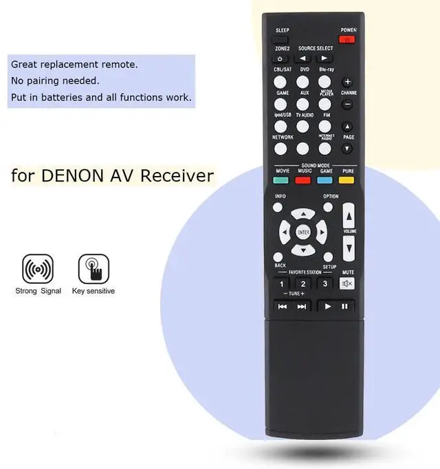 Alt view image 4 of 5 - Replacement Remote Control for Denon AVR-1713 AVR-S900W AVR-S720W AVR-1613 AVR-S700W AVR-X2100W AVR-X510BT AVR-S510 AV Receiver
