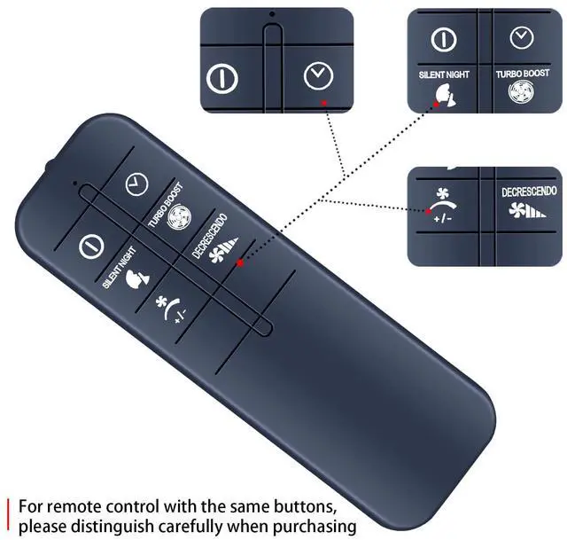 Alt view image 6 of 6 - New Replacement Remote Control for Rowenta Fan Turbo Silence Extreme VU5670 | for VF567X VU567X VU5670F0 VU5670F2