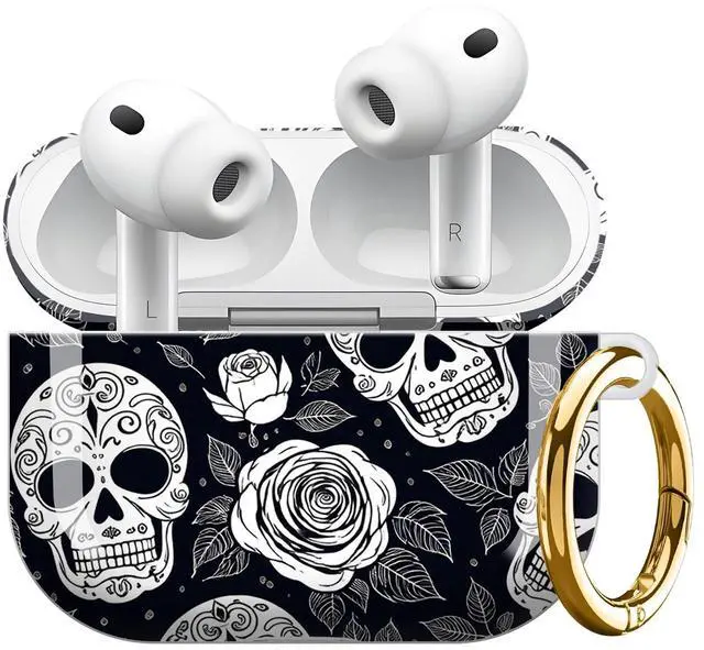 Main image of Compatible with Airpod Pro 3rd Gen Case 2025,Anti-Drop Cover with Keychain,Artistic Multi-Pattern Protective Shell for Daily Commute,Workout&Gifting(Skull and Rose)