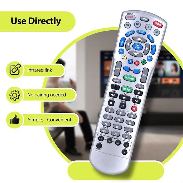Alt view image 2 of 7 - Remote for Charter Spectrum 1060BC2 1060BC3,for P12404-C4 Ocap-4 C4000 S4000 4-Device HDTV DVR Cable Box