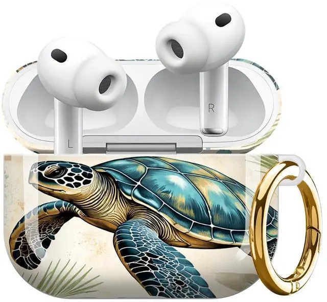 Main image of Compatible with Airpod Pro 3rd Gen Case 2025,Anti-Drop Cover with Keychain,Artistic Multi-Pattern Protective Shell for Daily Commute,Workout&Gifting(Sea Turtle Starfish Coral Reef)