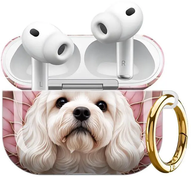 Main image of Compatible with Airpod Pro 3rd Gen Case 2025,Anti-Drop Cover with Keychain,Artistic Multi-Pattern Protective Shell for Daily Commute,Workout&Gifting(Stained Glass Dog Portrait Artwork)