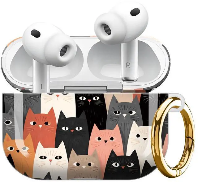 Main image of Compatible with Airpod Pro 3rd Gen Case 2025,Anti-Drop Cover with Keychain,Artistic Multi-Pattern Protective Shell for Daily Commute,Workout&Gifting(Cats Colorful Background)