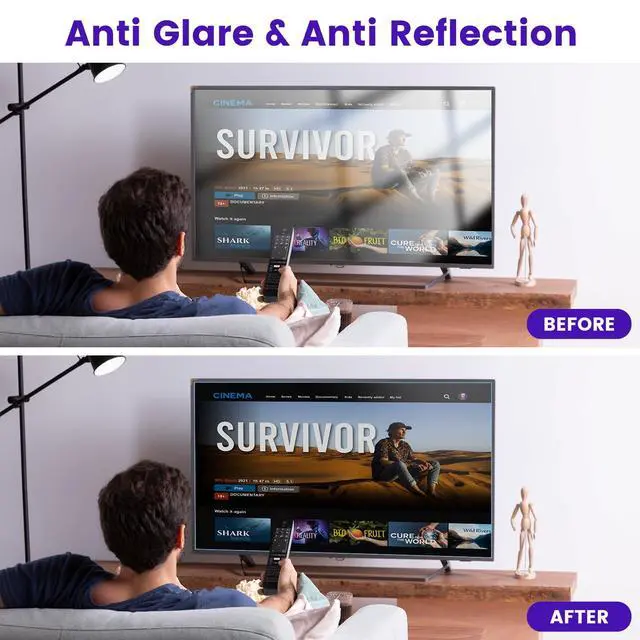 Alt view image 4 of 7 - 34 Inch 21:9 Anti Blue Light Matte Monitor Screen Protector, Anti Glare Computer Screen Protector for Eyes Compatible with All 34" Widescreen Monitors
