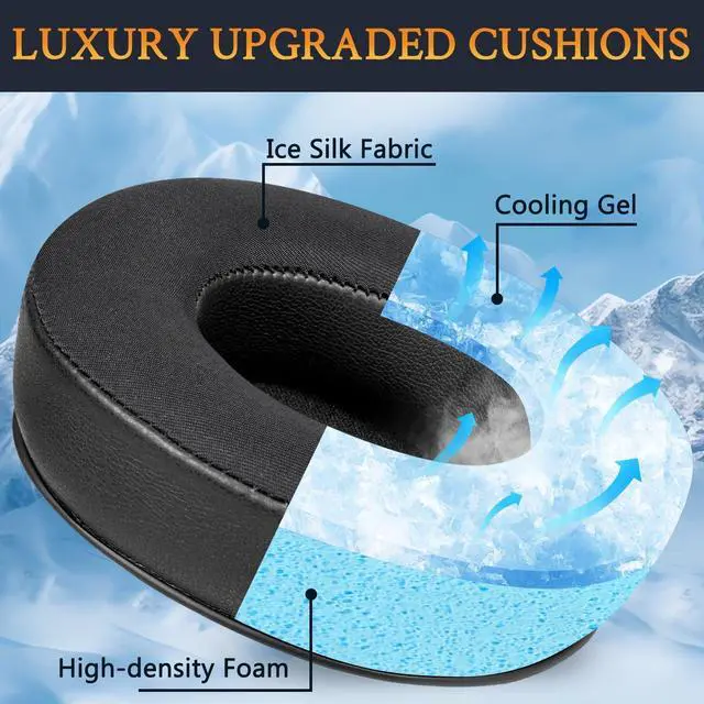 Alt view image 3 of 6 - Cooling Gel Earpads Replacement for JBL Synchros E50 E50BT S500 S700 Wireless Headphones, Ear Pads Cushions with Noise Isolation Foam - Black