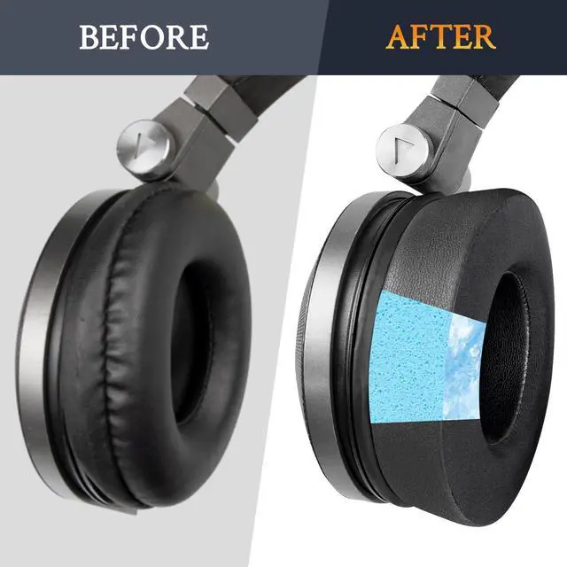 Alt view image 4 of 6 - Cooling Gel Earpads Replacement for JBL Synchros E50 E50BT S500 S700 Wireless Headphones, Ear Pads Cushions with Noise Isolation Foam - Black