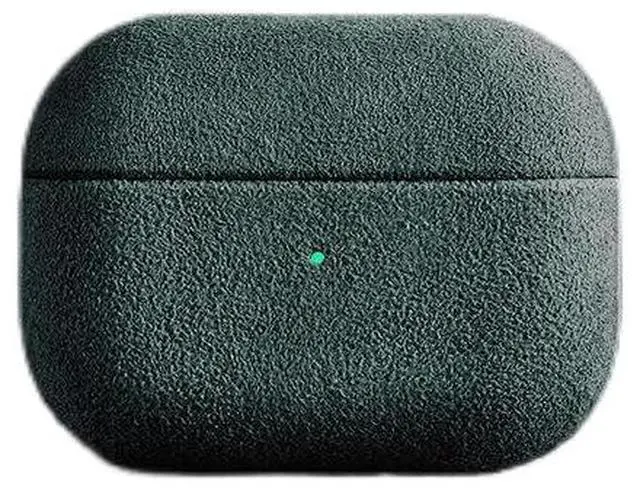 Main image of Suede Microfiber Leather Headphone Case Full Wrap Handmade Cover for AirPods (Dark Green, Airpod Pro 2nd Generation)