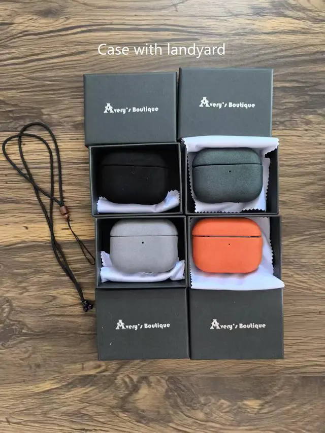 Alt view image 2 of 5 - Suede Microfiber Leather Headphone Case Full Wrap Handmade Cover for AirPods (Dark Green, Airpod Pro 3rd Generation)