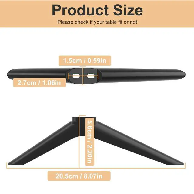 Alt view image 7 of 7 - TV Stand for Hisense TV Legs, Base Stand for Hisense 40" 43" Smart TV, for 43H4F 43H4030F 43H4030F1 40H5590F 40H4F 40H3F9 40H4030F1, TV Stand Legs for Hisense with Screws and Instructions
