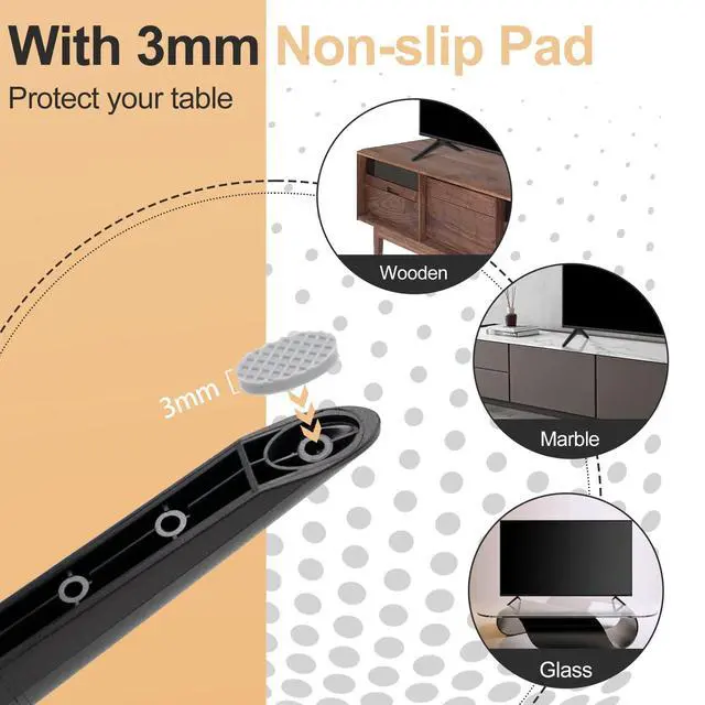 Alt view image 6 of 7 - TV Stand for Hisense TV Legs, Base Stand for Hisense 40" 43" Smart TV, for 43H4F 43H4030F 43H4030F1 40H5590F 40H4F 40H3F9 40H4030F1, TV Stand Legs for Hisense with Screws and Instructions