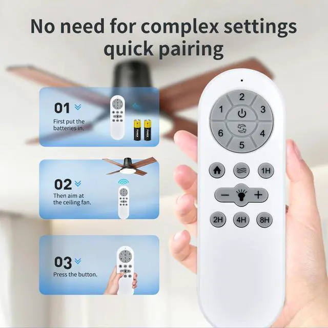 Alt view image 3 of 7 - Remote for TCL/addlon/Amico KFM52PLY3B04/KFM42PLY5B01R1 Ceiling Fan | Easy pairing,Responsive control,for KFM42PLY5B03R1-A1