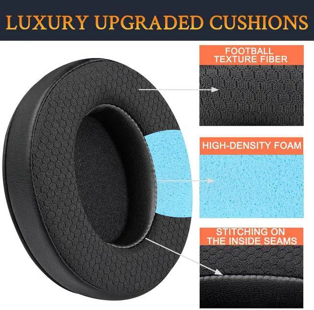 Alt view image 4 of 5 - Earpads Replacement for Corsair HS35 V1/V2 Stereo Gaming Headsets, Ear Pads Cushions with Noise Isolation Foam, Added Thickness - HS35 MF Black