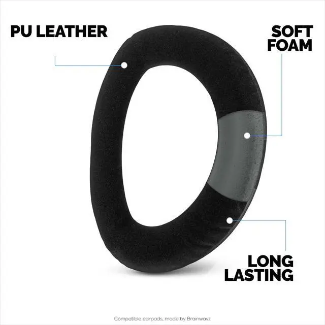 Alt view image 3 of 6 - Replacement Earpads for Sennheiser HD800 Headphones - PU Leather & Soft Foam Ear Cushion for Additional Comfort - by