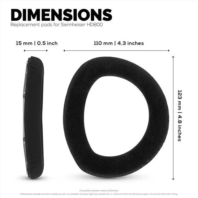 Alt view image 6 of 6 - Replacement Earpads for Sennheiser HD800 Headphones - PU Leather & Soft Foam Ear Cushion for Additional Comfort - by