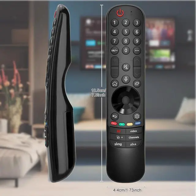 Alt view image 6 of 7 - Replacement Remote for LG TVs: for All OLED, QNED, Nano, UHD 4K/8K webOS Smart TVs & for Magic Remote Series MR21/22/23/24GA/GN/GC Featuring Voice Control, Pointer, and Streaming Hot Keys