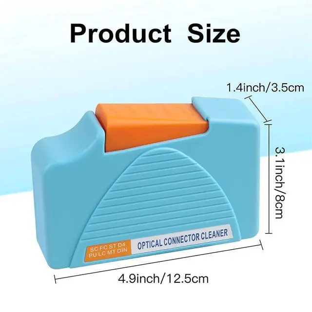 Alt view image 2 of 7 - Fiber Optic Cleaning Box. Supports 1.25mm/2.5mm, SC/FC/ST/MU/LC, Fiber Optic Connector Cleaner, Cleans Over 500 Times (Blue)