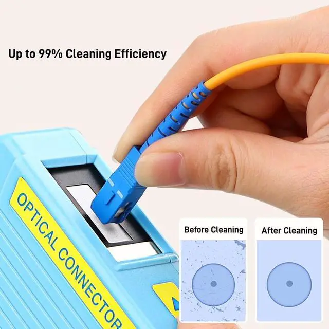 Alt view image 4 of 7 - Fiber Optic Cleaning Box. Supports 1.25mm/2.5mm, SC/FC/ST/MU/LC, Fiber Optic Connector Cleaner, Cleans Over 500 Times (Blue)