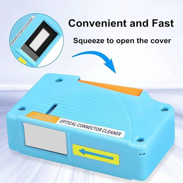 Alt view image 5 of 7 - Fiber Optic Cleaning Box. Supports 1.25mm/2.5mm, SC/FC/ST/MU/LC, Fiber Optic Connector Cleaner, Cleans Over 500 Times (Blue)