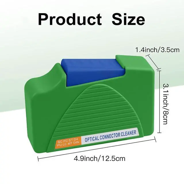 Alt view image 2 of 7 - Fiber Optic Cleaning Box. Supports 1.25mm/2.5mm, SC/FC/ST/MU/LC, Fiber Optic Connector Cleaner, Cleans Over 500 Times (Green)