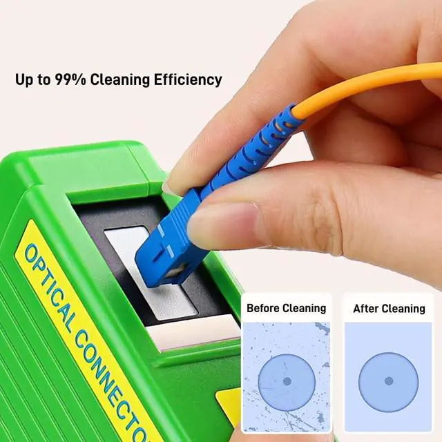 Alt view image 6 of 7 - Fiber Optic Cleaning Box. Supports 1.25mm/2.5mm, SC/FC/ST/MU/LC, Fiber Optic Connector Cleaner, Cleans Over 500 Times (Green)